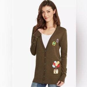 Disney Pixar Up Russell Wilderness Scout Cardigan in Olive Green - Small - EUC